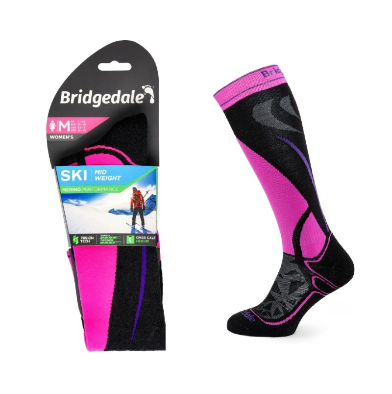 Skarpety Bridgedale SKI MW END LD black/pink M