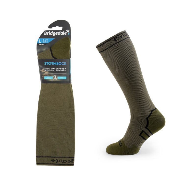 Skarpety Bridgedale STORM SOCK MW KNEE kha/oliv S