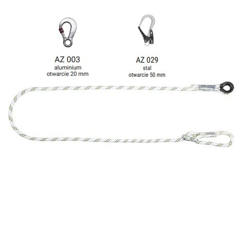 LB 100 - Linka bezpieczeństwa regulowana z zatrzaśnikami AZ003, AZ029 - dł. 1.4 m