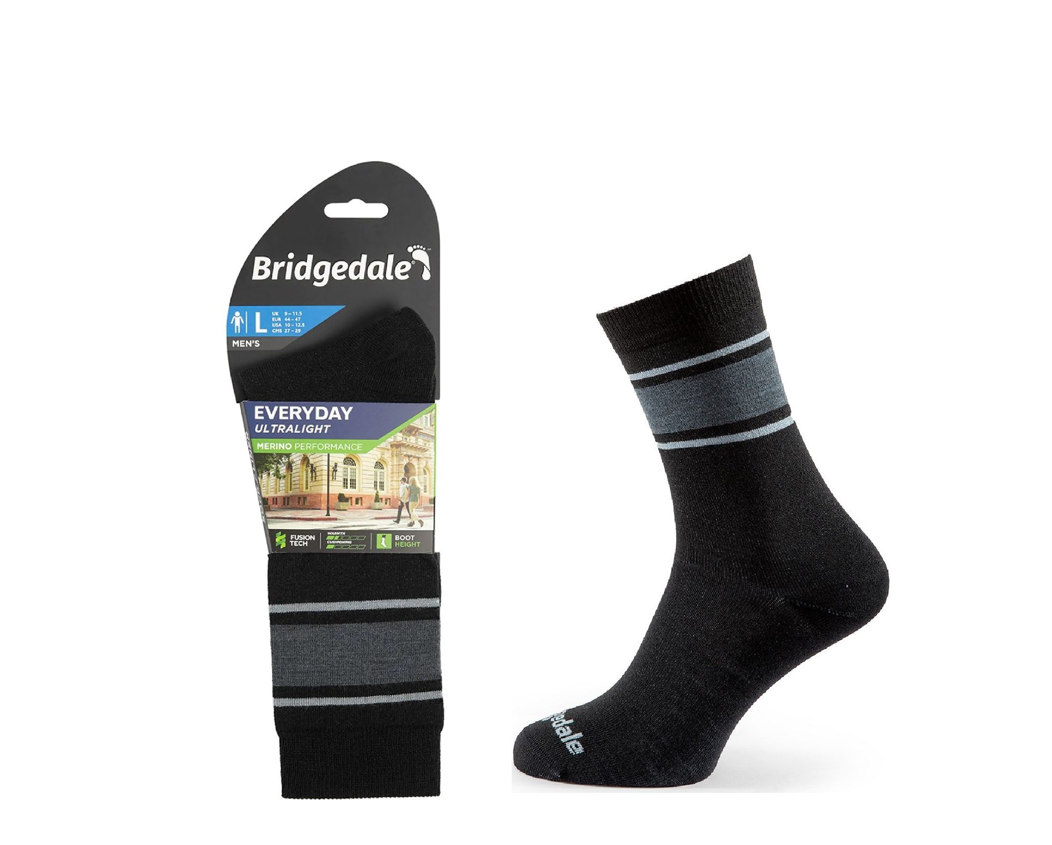 Skarpety Bridgedale EVERYDAY UL END black/gry S
