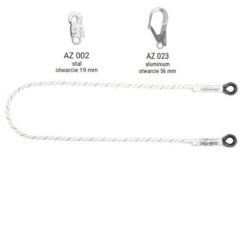 LB 101 - Linka bezpieczeństwa z zatrzaśnikami AZ002, AZ023 - dł. 2 m