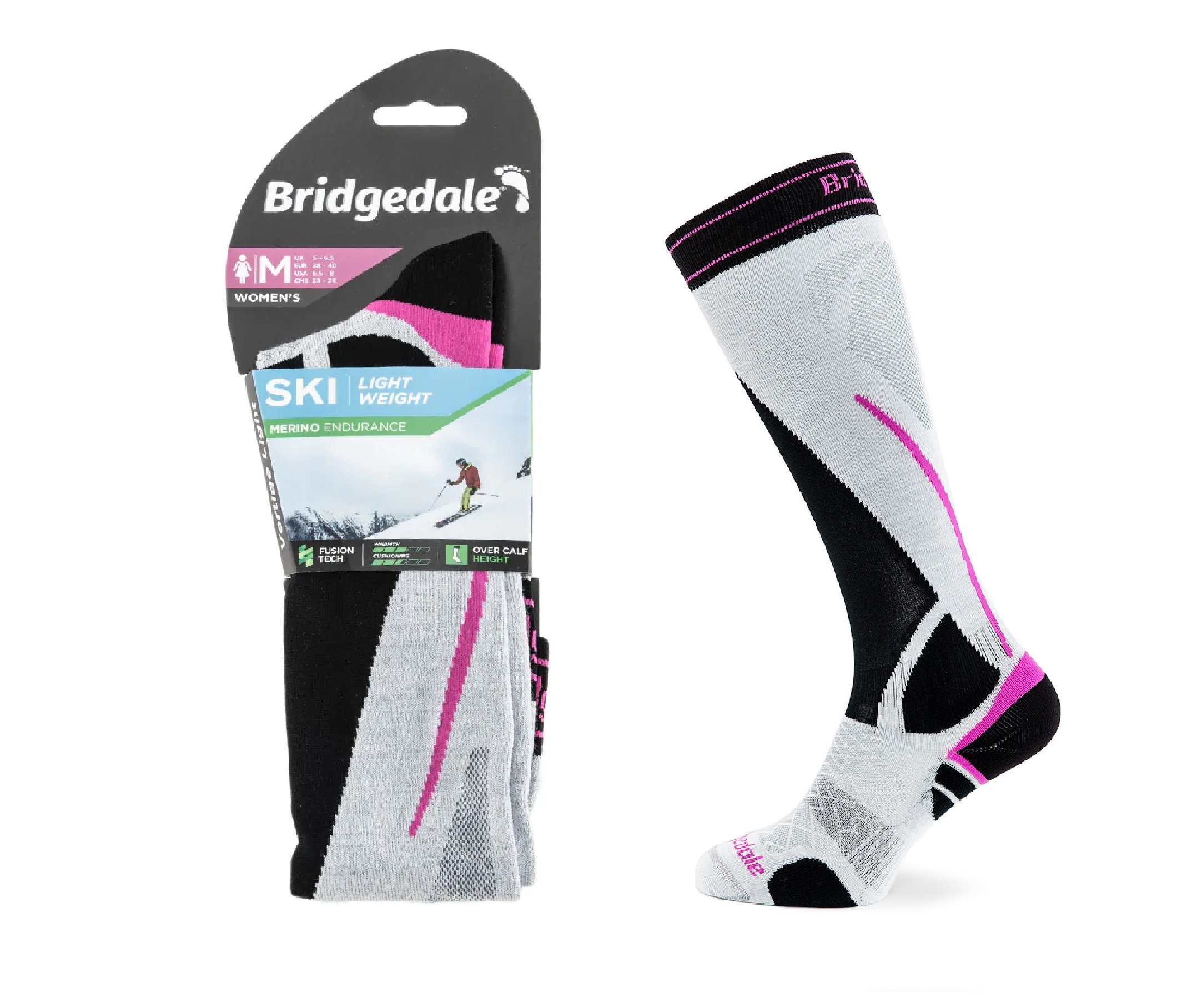 Skarpety Bridgedale SKI LW END LD silver/black M