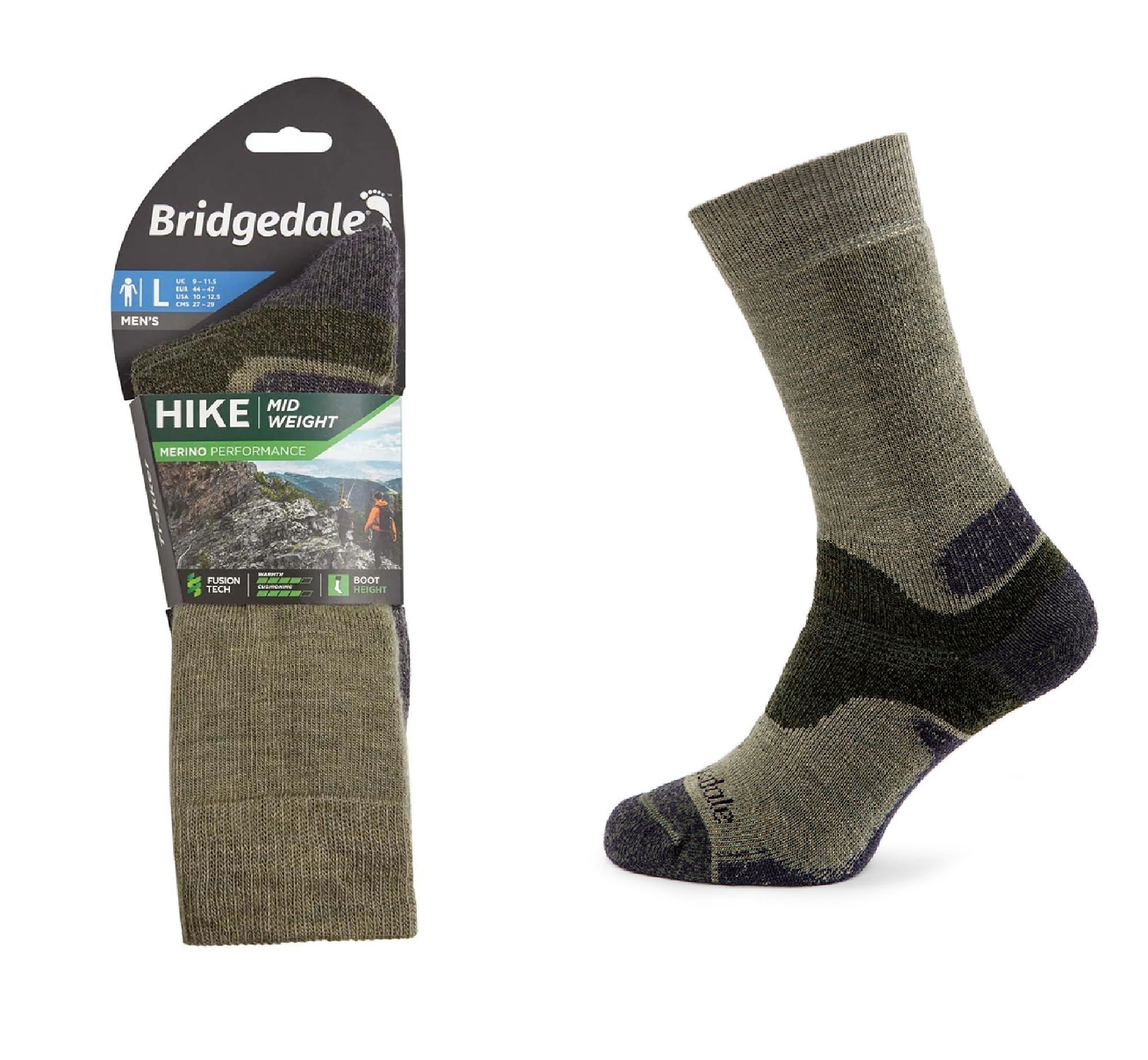 Skarpety Bridgedale HIKE MW END BO ORI green S