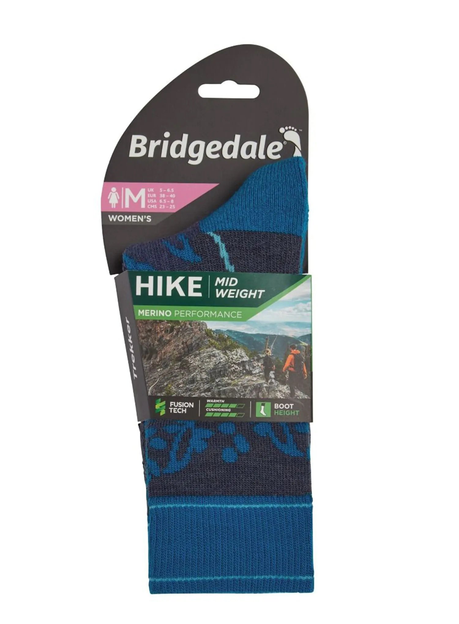 Skarpety Bridgedale HIKE MW END BO PAT LD na/blu M