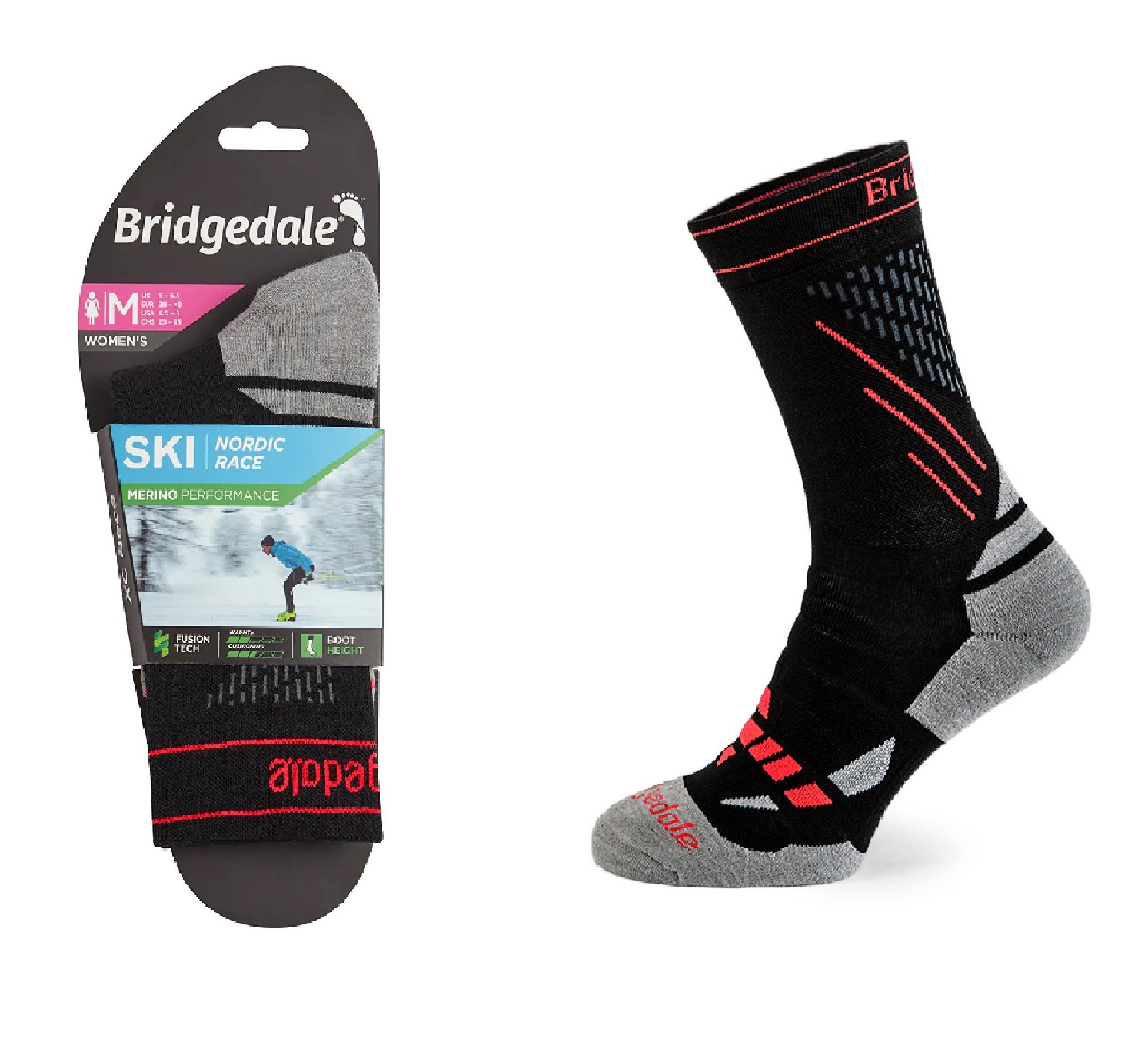 Skarpety Bridgedale SKI RACE MERINO E LD blk/sto S