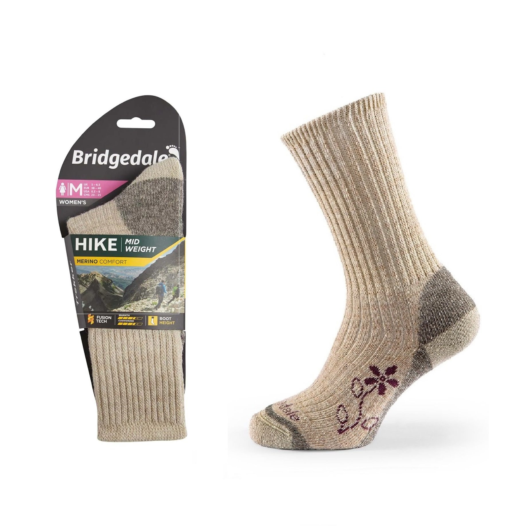 Skarpety Bridgedale HIKE MW COM BO ORI LD natur M
