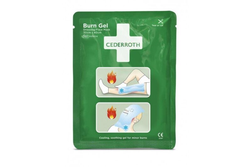 Opatrunek na oparzenia Cederroth Burn Gel Dressing 30x40 cm- duży kompres / opatrunek na twarz REF 51011014