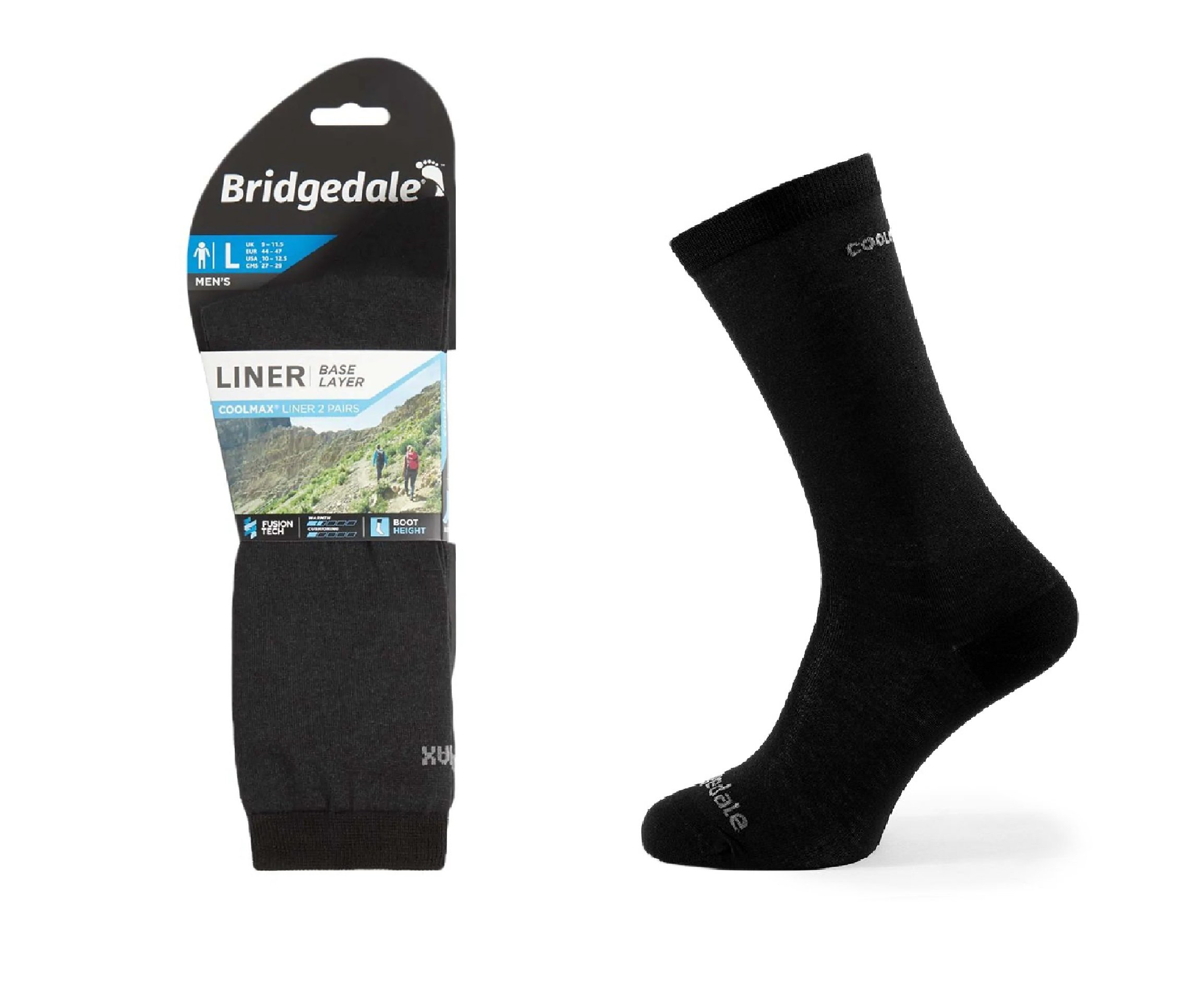 Skarpety Bridgedale LINER BL COOL 2 pary black XL