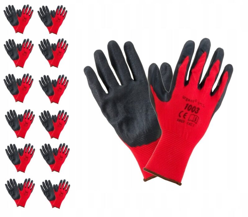 RĘKAWICE RĘKAWICZKI ROBOCZE 1003 LATEX BHP PRECYZYJNE 12 PAR