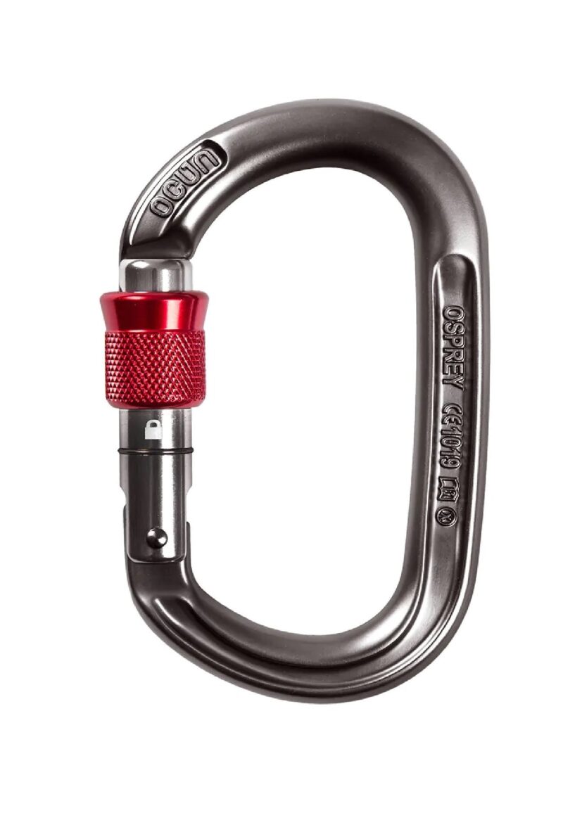 Karabinek zatrzaśnik karabińczyk Ocun OSPREY SCREW anthracite/red