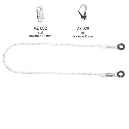 LB 101 - Linka bezpieczeństwa z zatrzaśnikami AZ002, AZ029 - dł. 2 m